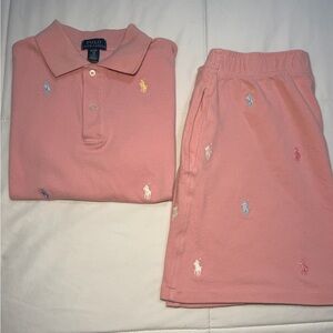 Polo by Ralph Lauren Kids Light Pink Polo Shirt and Skirt Set